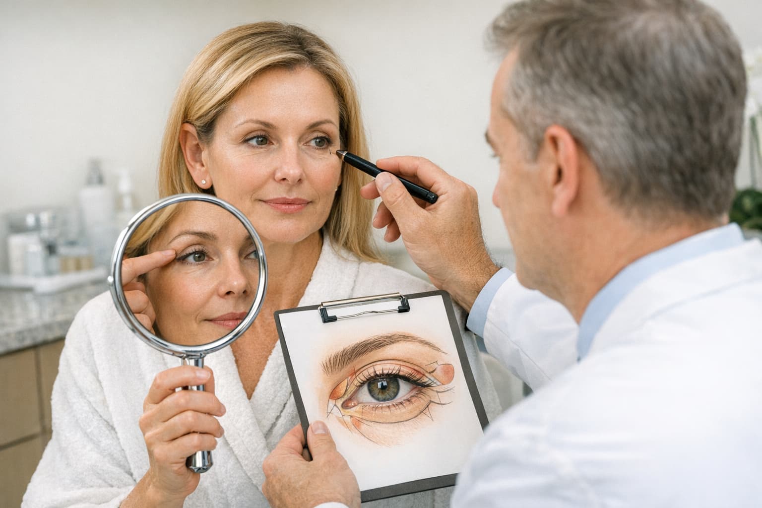 Illustrative discussion of upper and lower eyelid anatomy