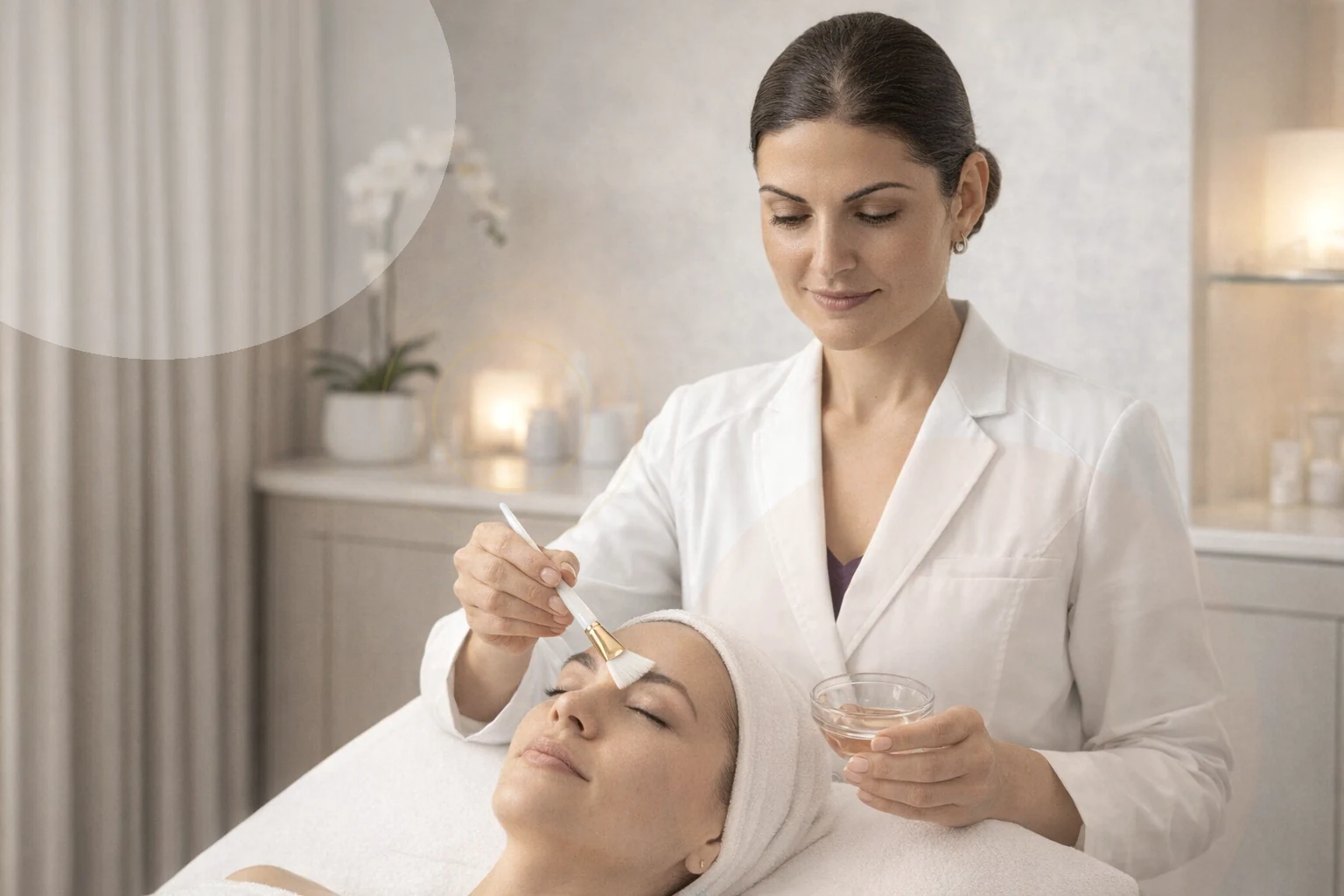 Illustrative chemical peel treatment application and consultation planning
