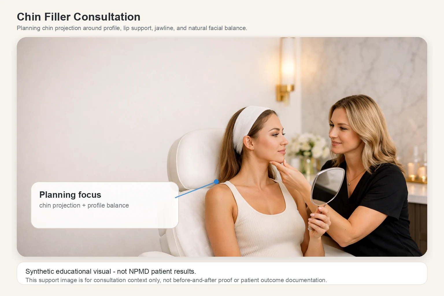Illustrative Chin Filler consultation and treatment planning for profile balance