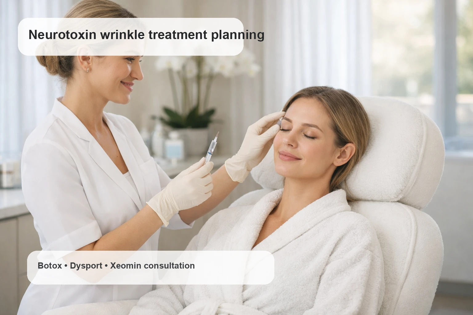 Illustrative neurotoxin wrinkle treatment planning for Botox Dysport and Xeomin consultation